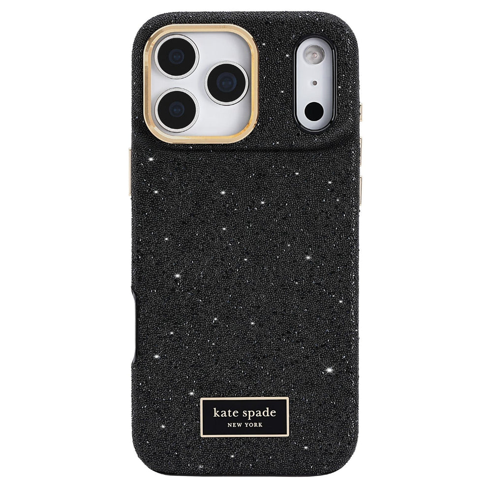 kate spade kate spade case for iphone 17 pro black back pattern design