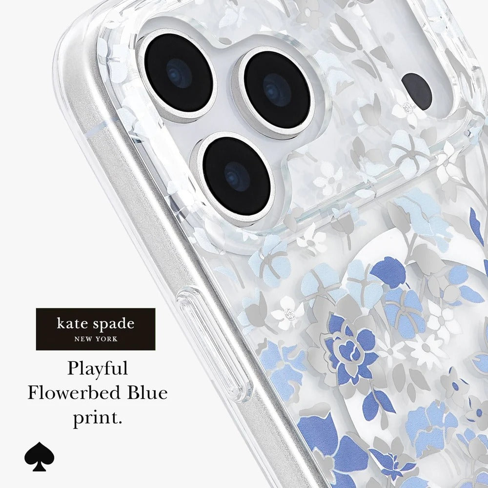 kate spade kate spade case for iphone 17 pro blue camera ring