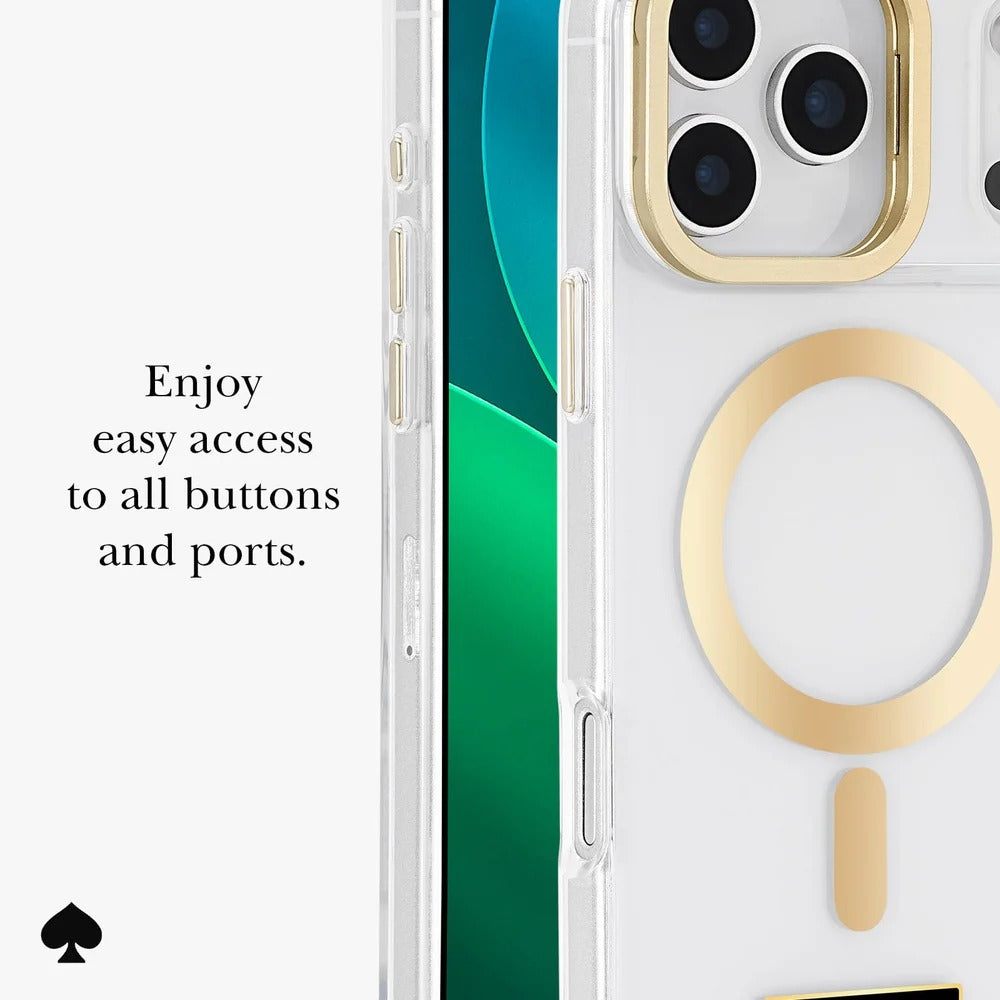 kate spade kate spade case for iphone 17 pro max clear edge detail