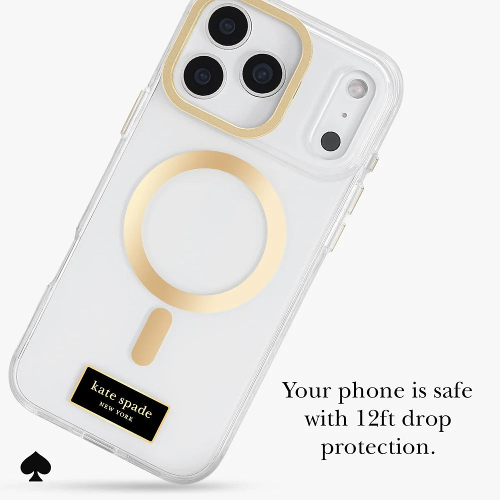 kate spade kate spade case for iphone 17 pro clear side profile