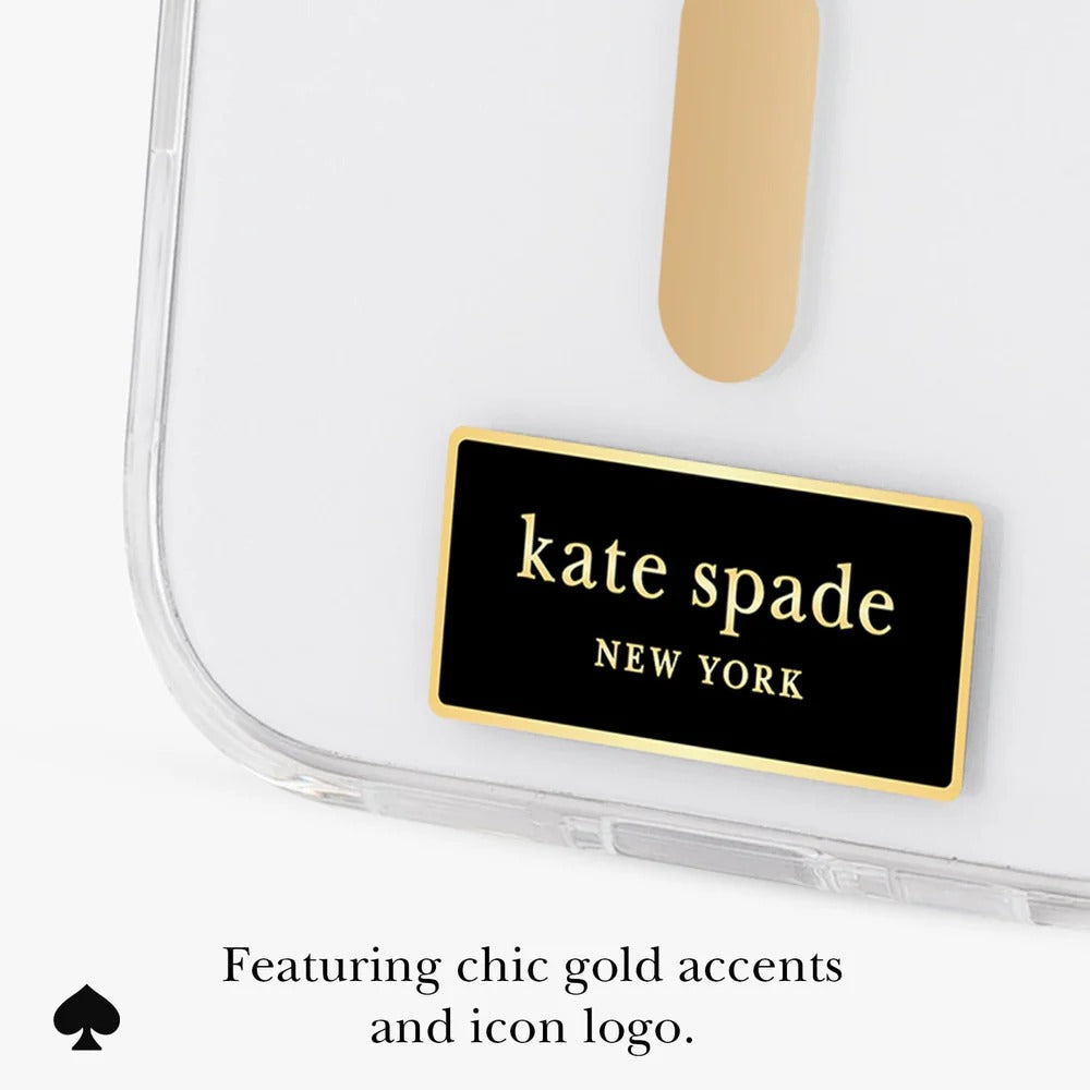 kate spade kate spade case for iphone 17 standard clear logo detail