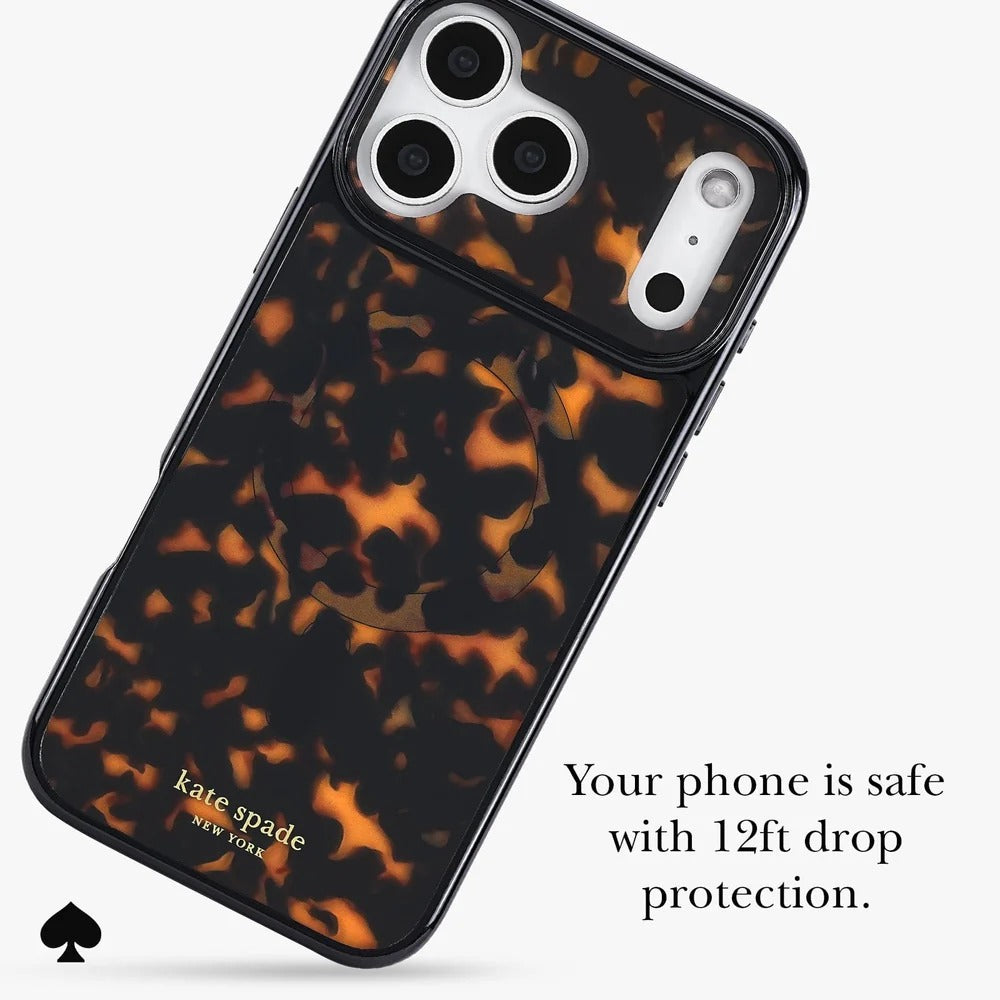 kate spade kate spade case for iphone 17 pro max tortoise camera ring