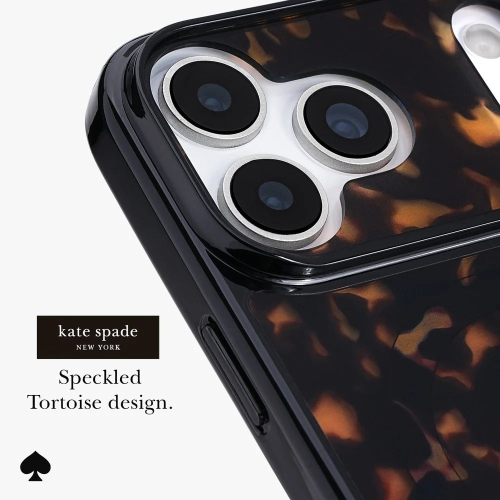 kate spade kate spade case for iphone 17 pro tortoise logo detail
