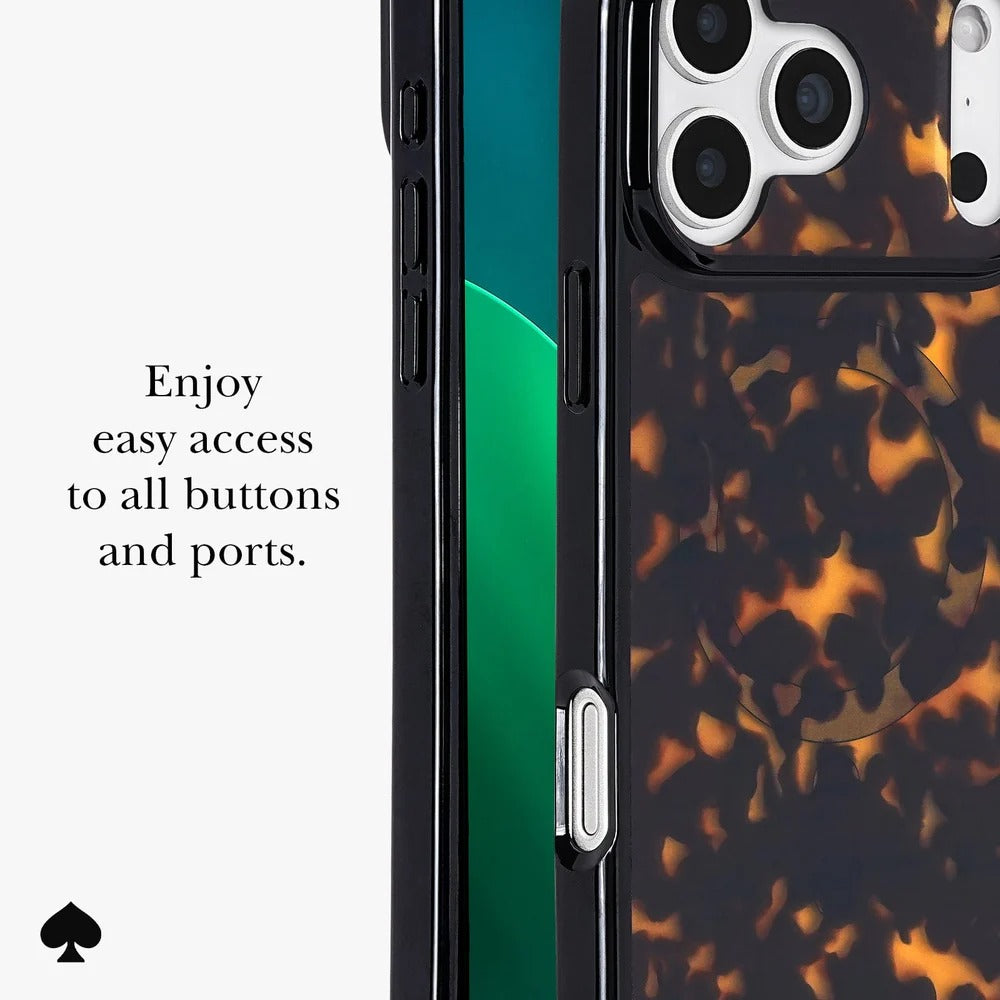 kate spade kate spade case for iphone 17 pro max tortoise side profile