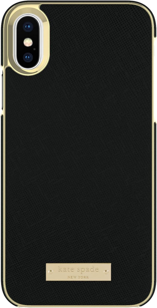 Kate Spade Wrap Case Playful & Strong for iPhone X / Xs - Saffiano Black and Gold