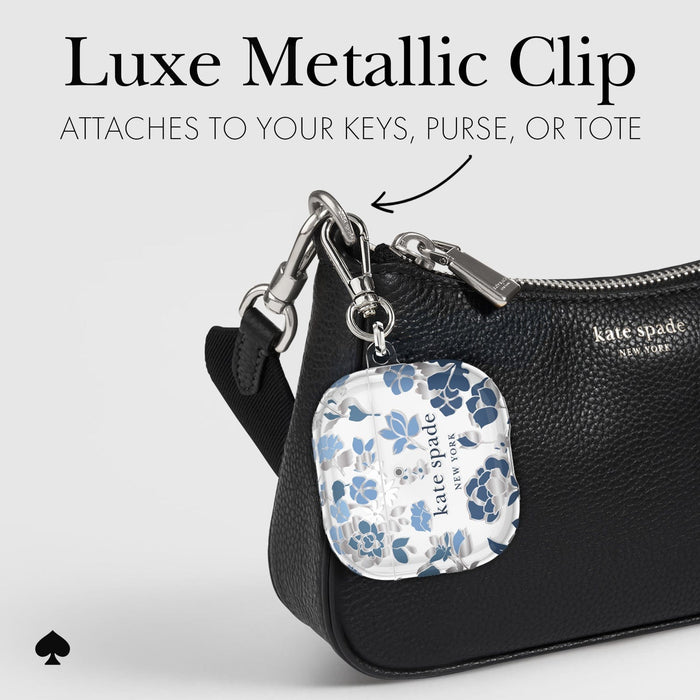 Kate Spade Flowerbed Blue with Silver Clip for AirPods 4