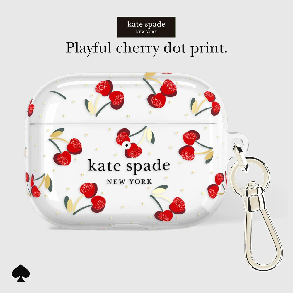 Kate Spade Cherry Dot with Gold Clip for AirPod Pro 3