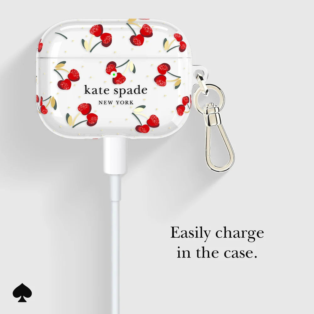 Kate Spade Cherry Dot with Gold Clip for AirPod Pro 3