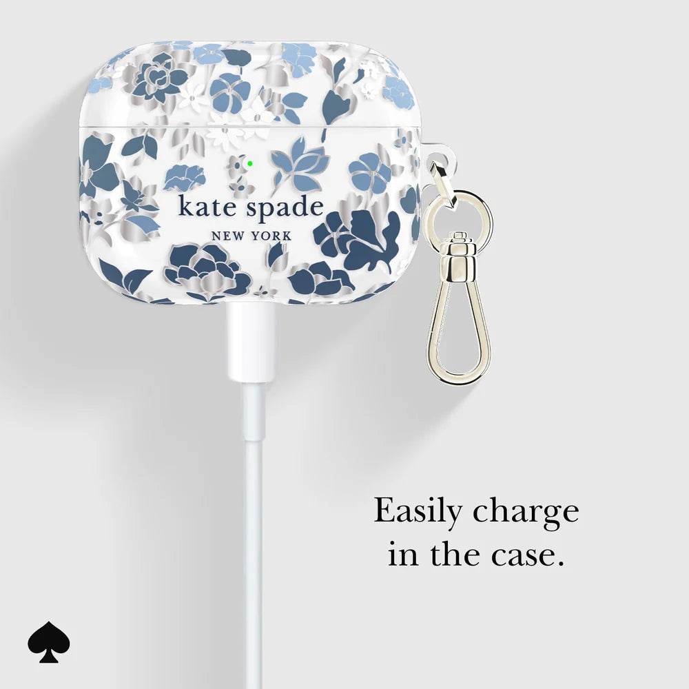 Kate Spade Flowerbed Blue with Silver Clip for AirPod Pro 3