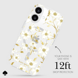 Kate Spade Sunshine Floral MagSafe Case for iPhone 16 Plus Clear / Gold