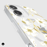 Kate Spade Sunshine Floral MagSafe Case for iPhone 16 Plus Clear / Gold