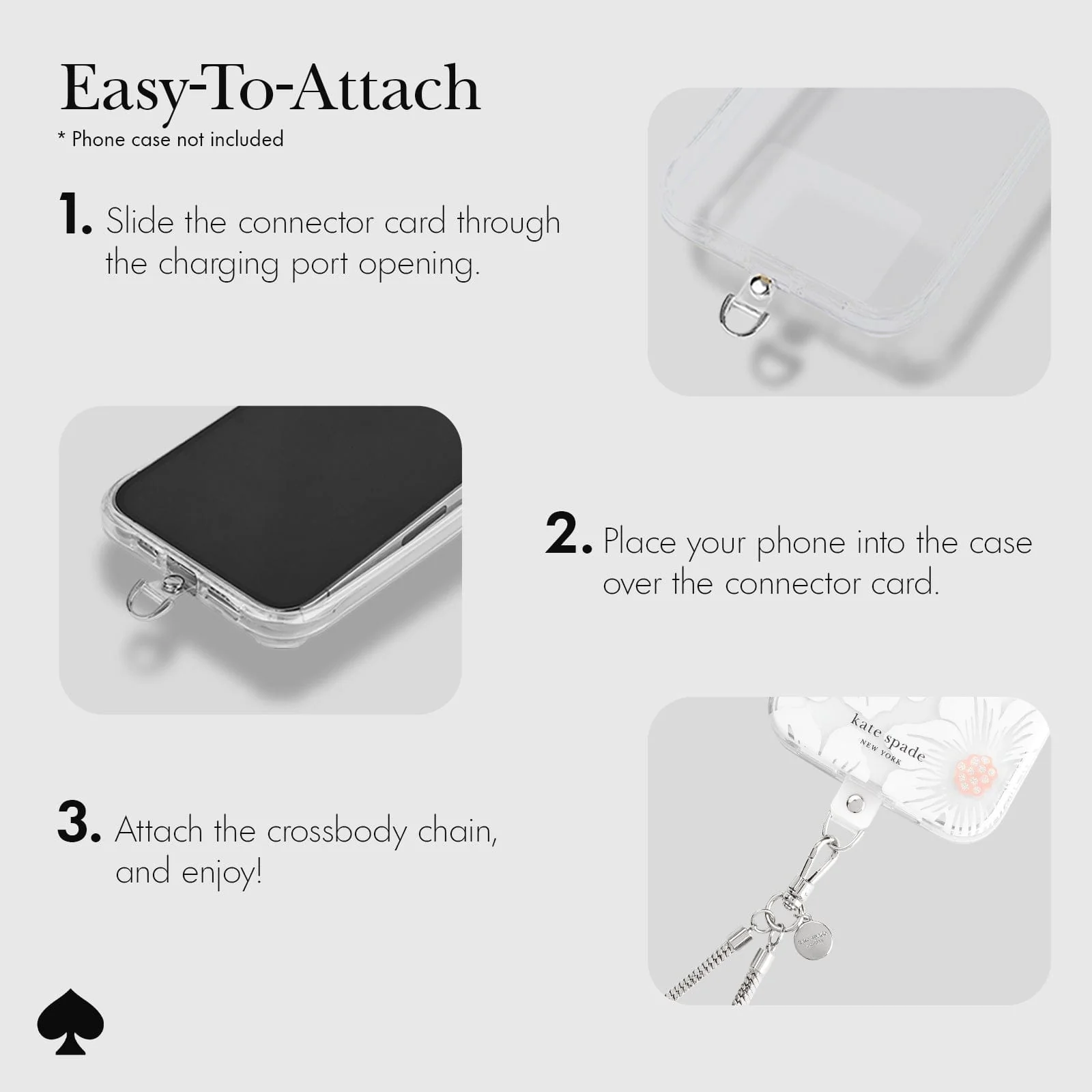 Kate Spade Phone Crossbody - Heart of Silver