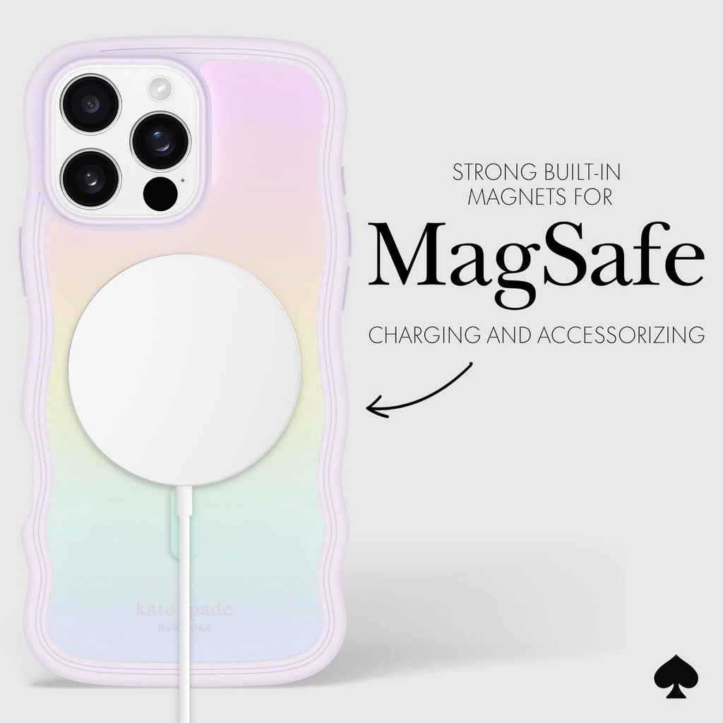 Kate Spade Wave MagSafe Case for iPhone 16 Pro Opal Iridescent