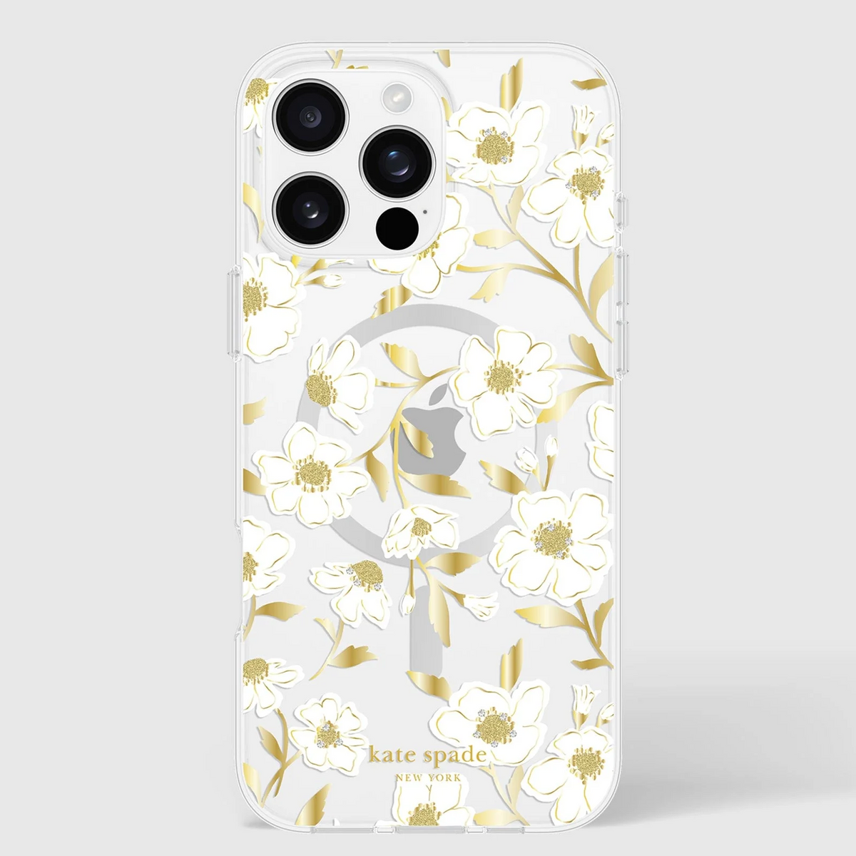Kate Spade Sunshine Floral MagSafe Case for iPhone 16 Pro Max Clear / Gold