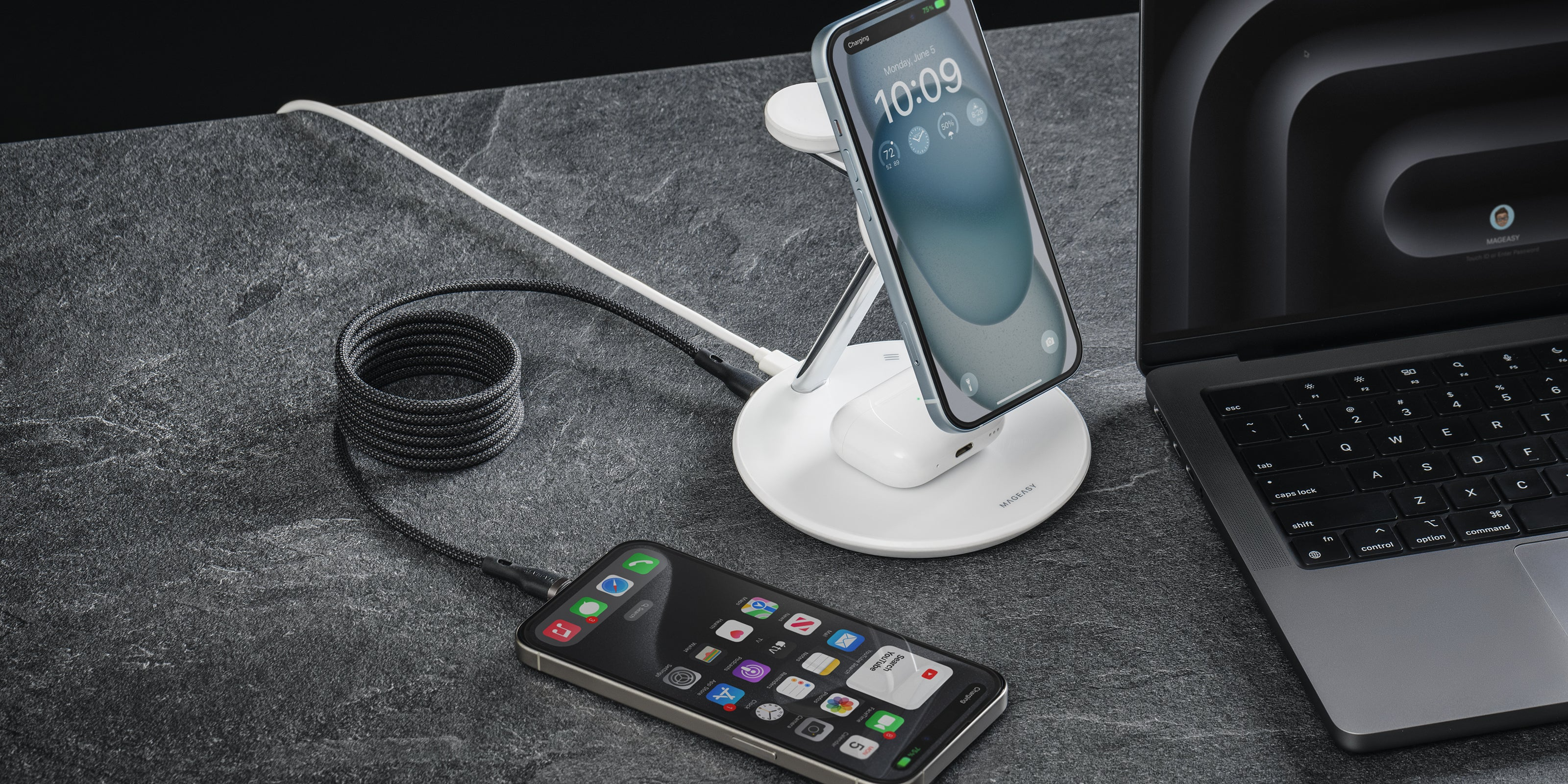 MagEasy Magnetic Fast Charging & Data Sync Cable USB-C to USB-C 240W 2M