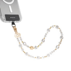 Mageasy Pearl iPhone Wrist Strap - Lobster Clasp & Charm loop