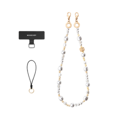 Mageasy Pearl iPhone Wrist Strap - Lobster Clasp & Charm loop