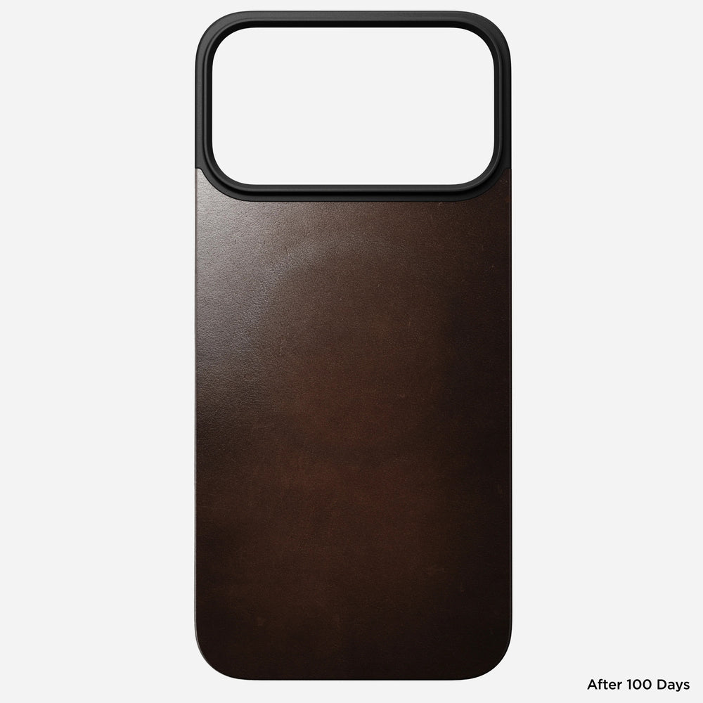 nomad horween case for iphone 17 pro max brown buttons detail