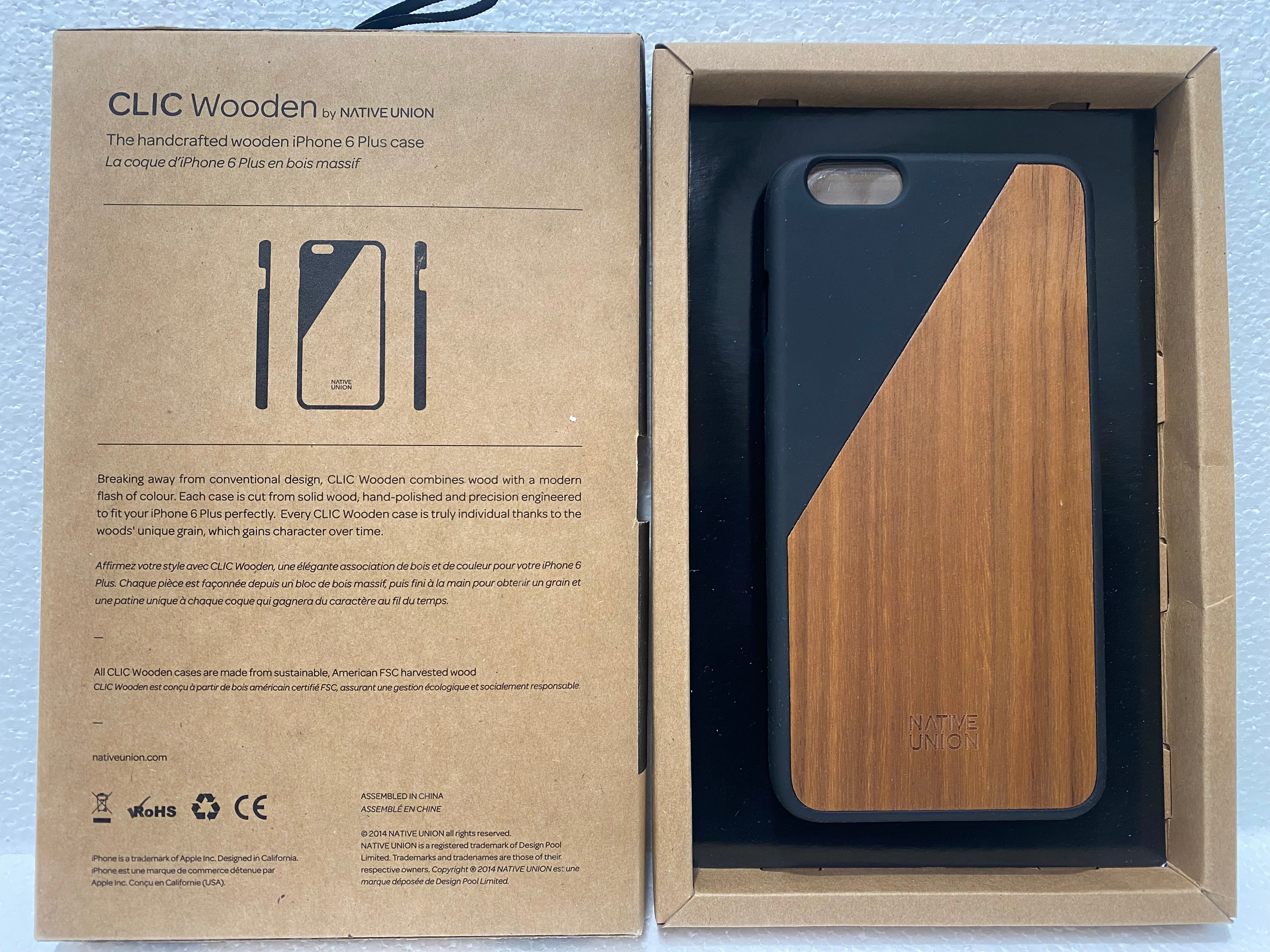 Native Union Clic Wooden Case For iPhone 6 Plus / 6s Plus - BONUS Screen Protector