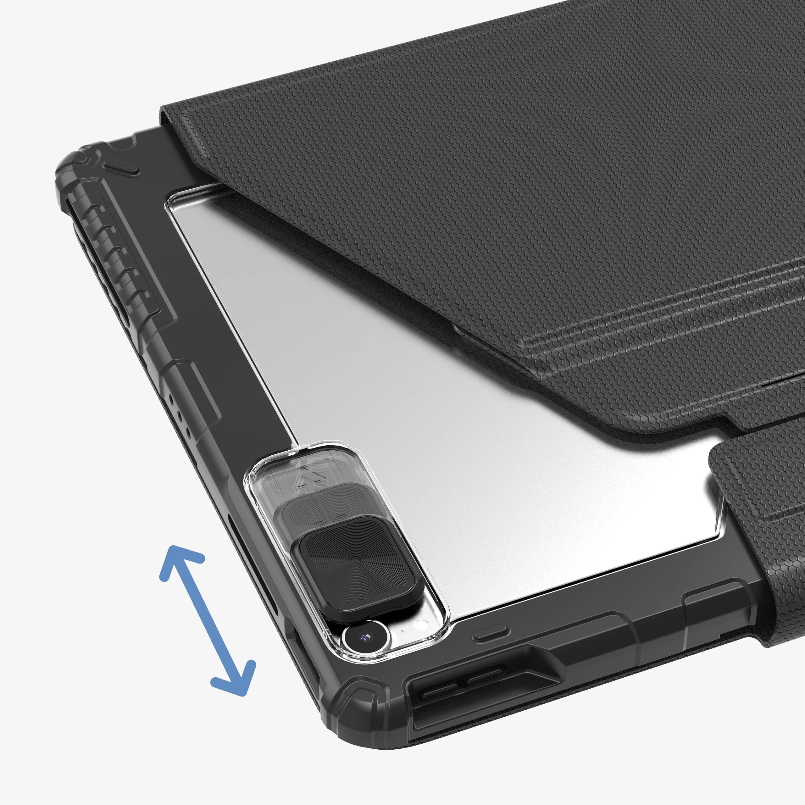 Rugged Bumper Leather Pro Case for iPad Pro 11 2nd/3rd and iPad Air 4/5 - Black