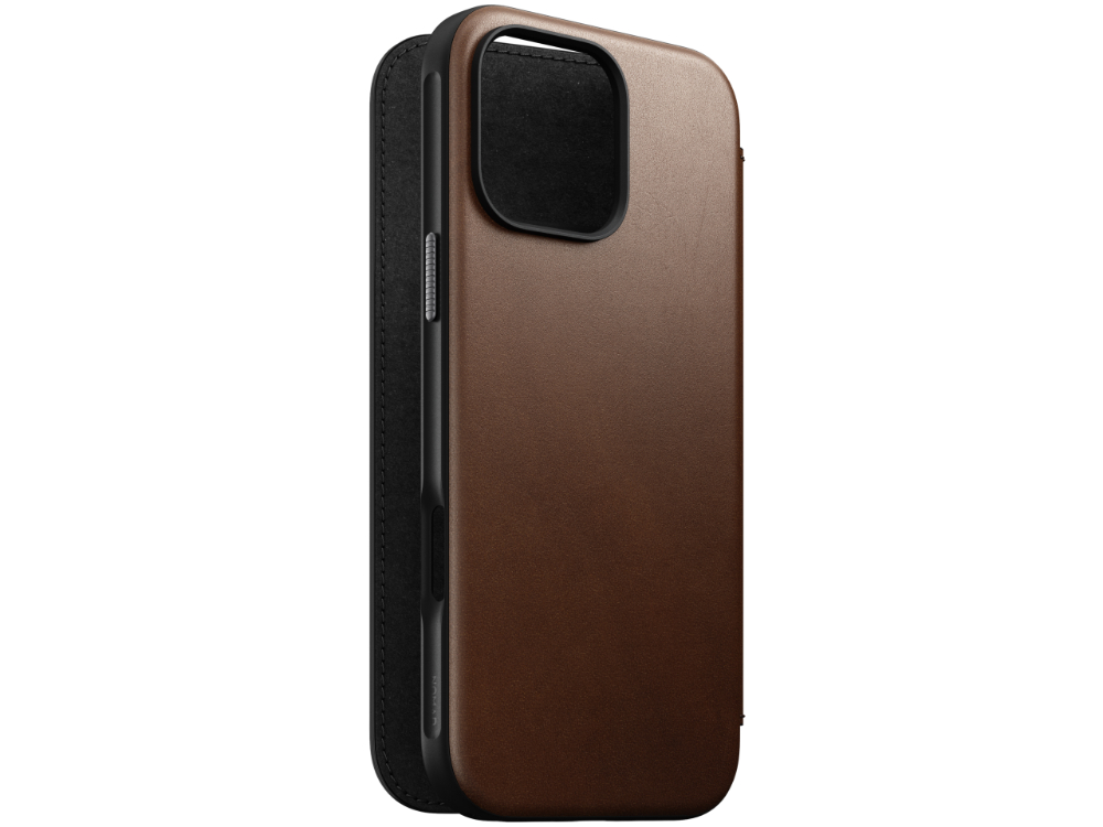 Nomad Modern Leather Folio Case for iPhone 16 Pro Max - Brown