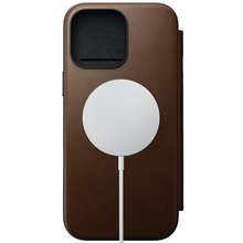 Load image into Gallery viewer, Nomad Modern Leather Folio Case for iPhone 16 Pro Max - Brown