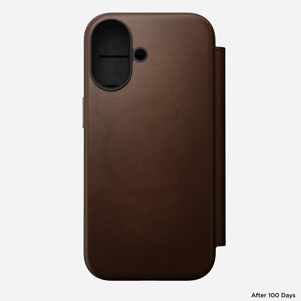 nomad folio folio case for iphone 17 brown stand mode