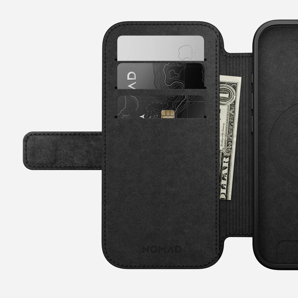 nomad folio folio case for iphone 17 brown inside card slots
