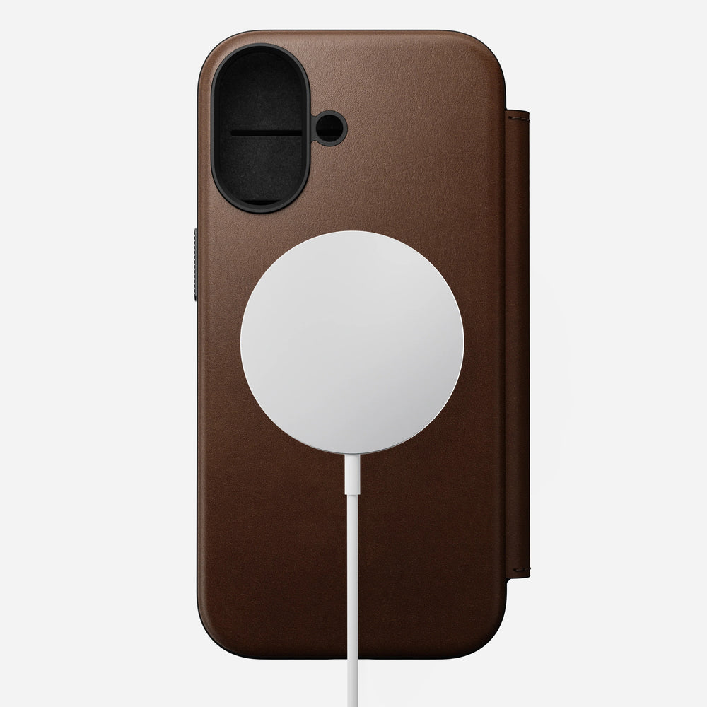 nomad folio folio case for iphone 17 brown edge stitching