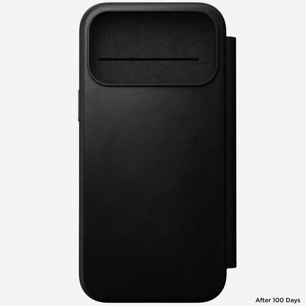 nomad folio folio case for iphone 17 pro max black in-hand photo