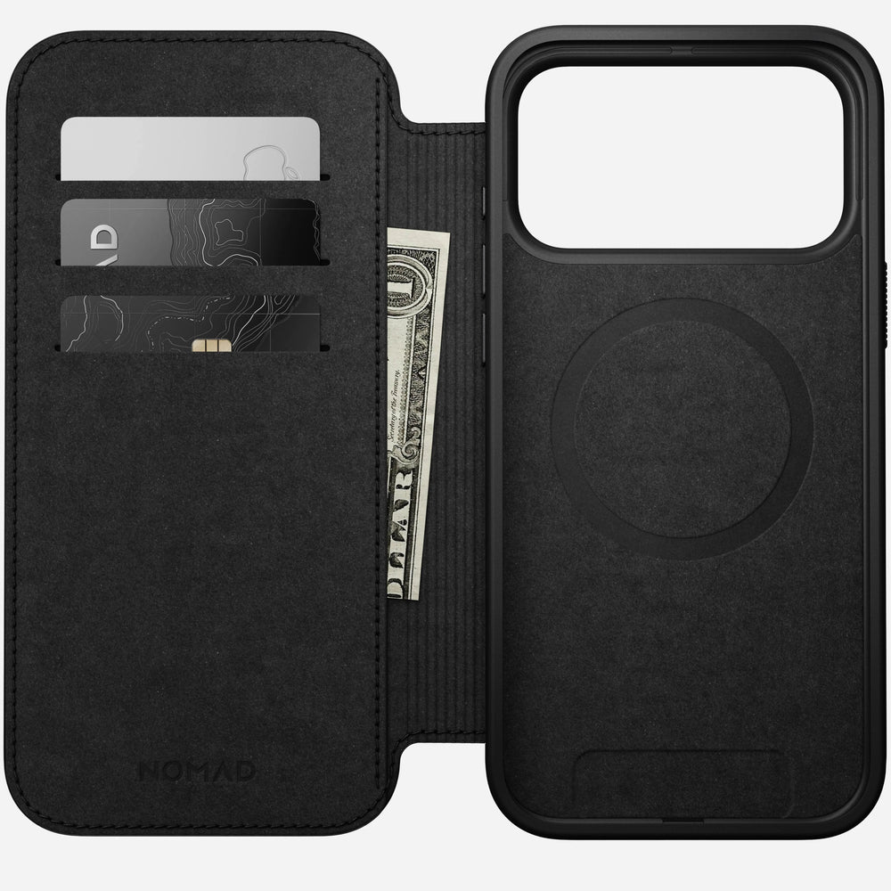 nomad folio folio case for iphone 17 pro black edge stitching