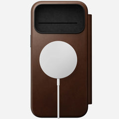 nomad folio folio case for iphone 17 pro brown inside card slots