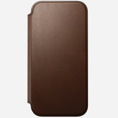 nomad folio folio case for iphone 17 pro brown front cover