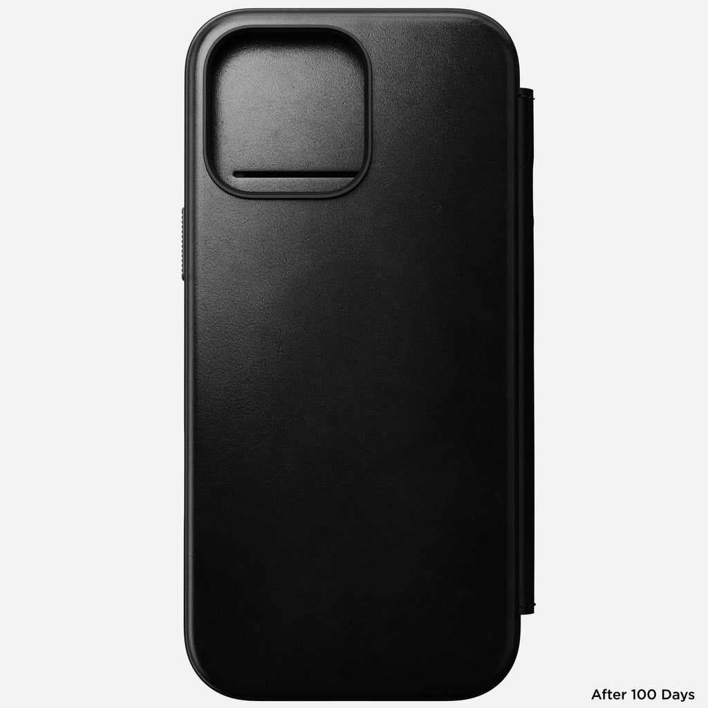 Nomad Horween Premium Leather Folio Case iPhone 16 Pro 6.3 - Black