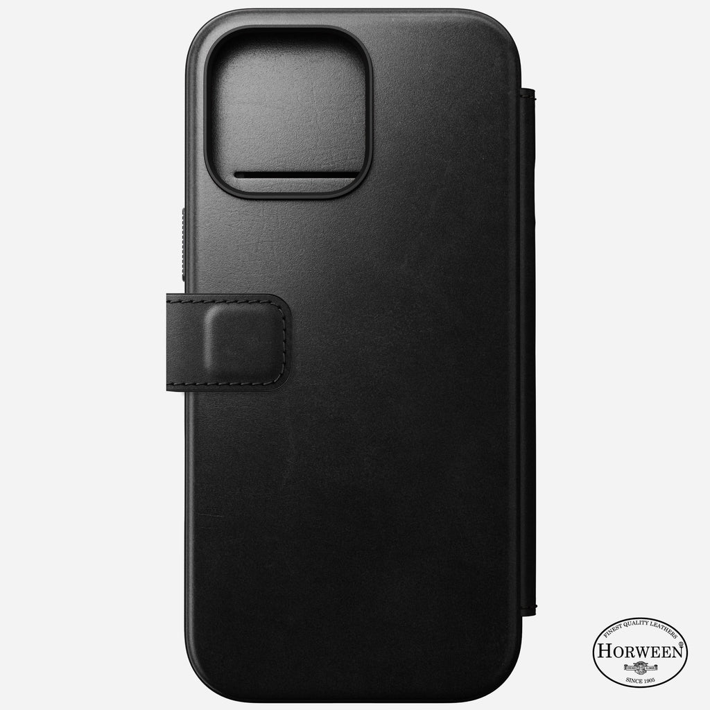 Nomad Horween Premium Leather Folio Case iPhone 16 Pro 6.3 - Black