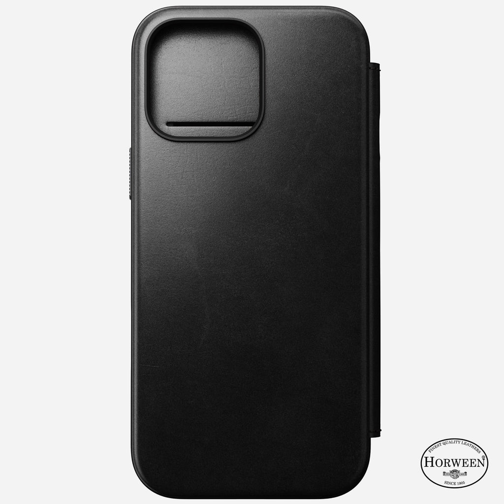 Nomad Horween Premium Leather Folio Case iPhone 16 Pro 6.3 - Black