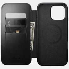 Load image into Gallery viewer, Nomad Horween Premium Leather Folio Case iPhone 16 Pro 6.3 - Black