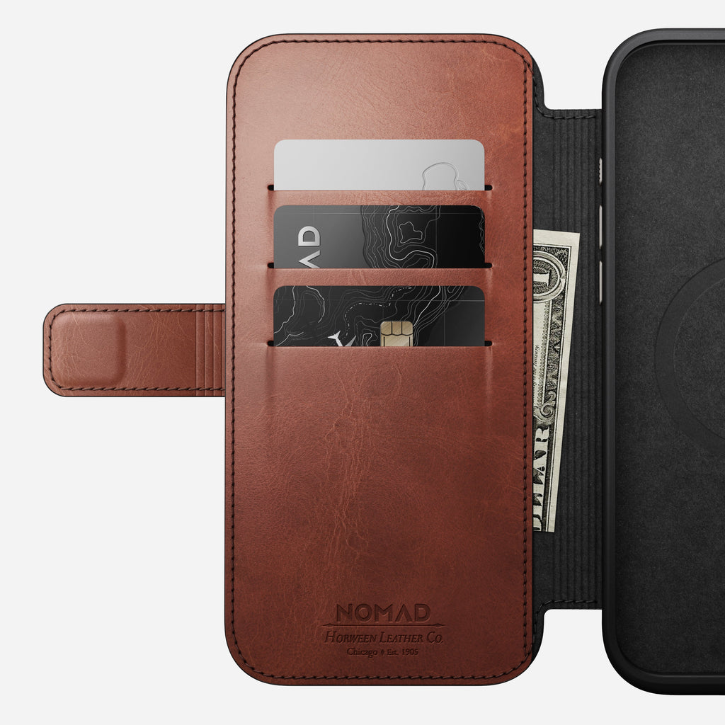 Nomad Horween Leather FOLIO Case for iPhone 16 Pro - Olde Dublin Limited Ed