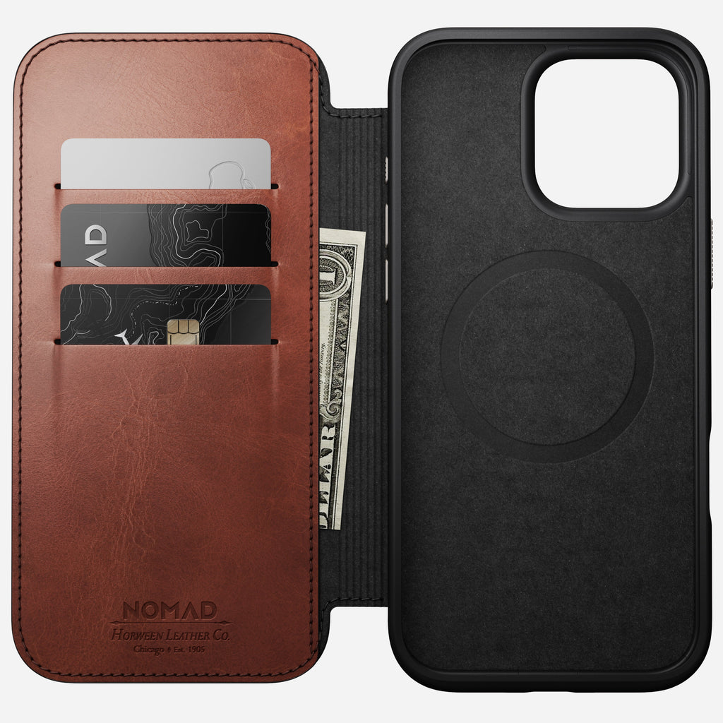 Nomad Horween Leather FOLIO Case for iPhone 16 Pro - Olde Dublin Limited Ed