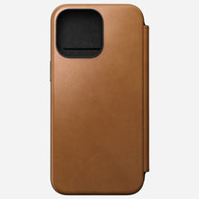 Load image into Gallery viewer, Nomad Modern Leather Folio Case iPhone 15 Pro Max -English Tan