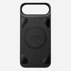 nomad horween case for iphone 17 air brown leather grain closeup
