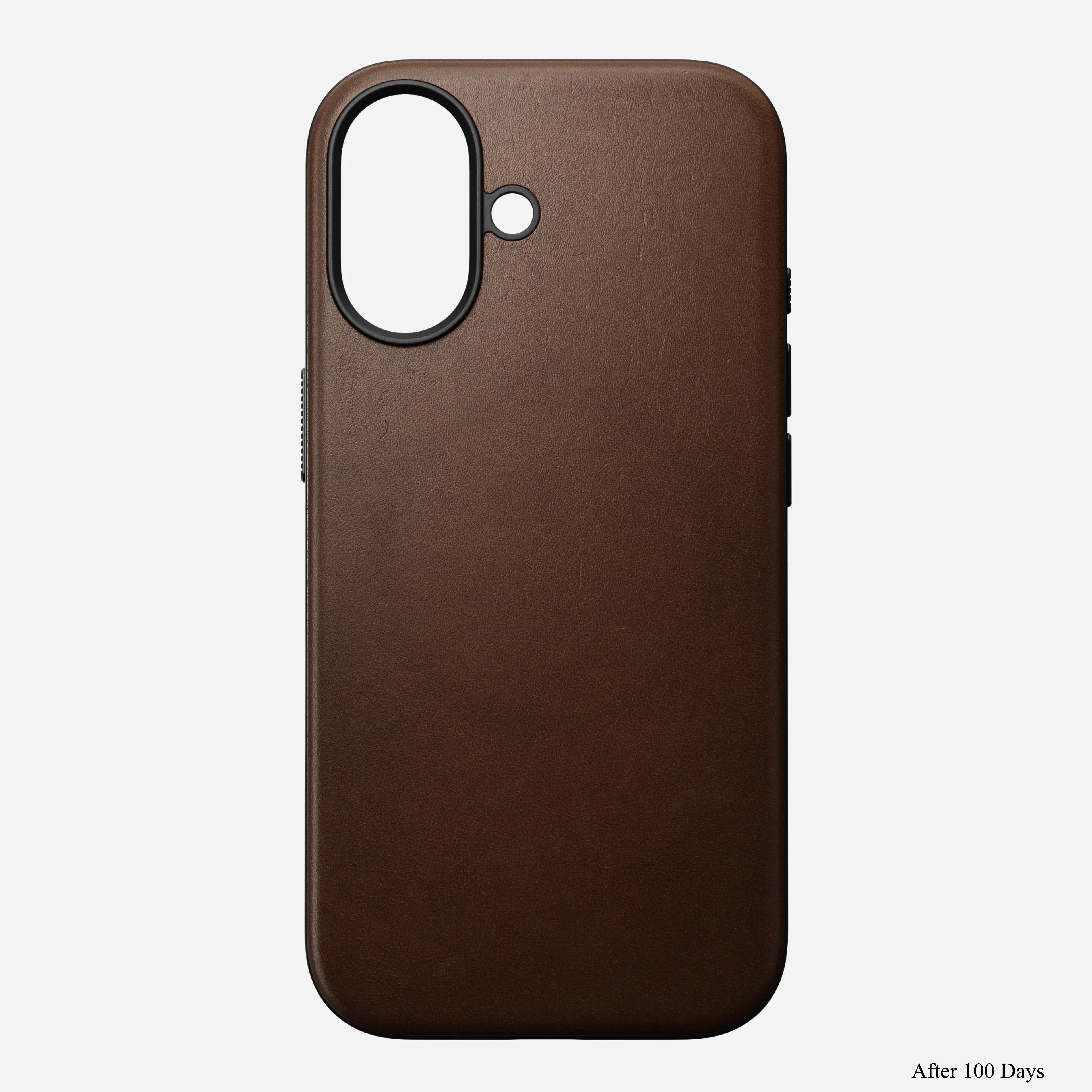 nomad modern leather case for iphone 17 brown magnetic charging
