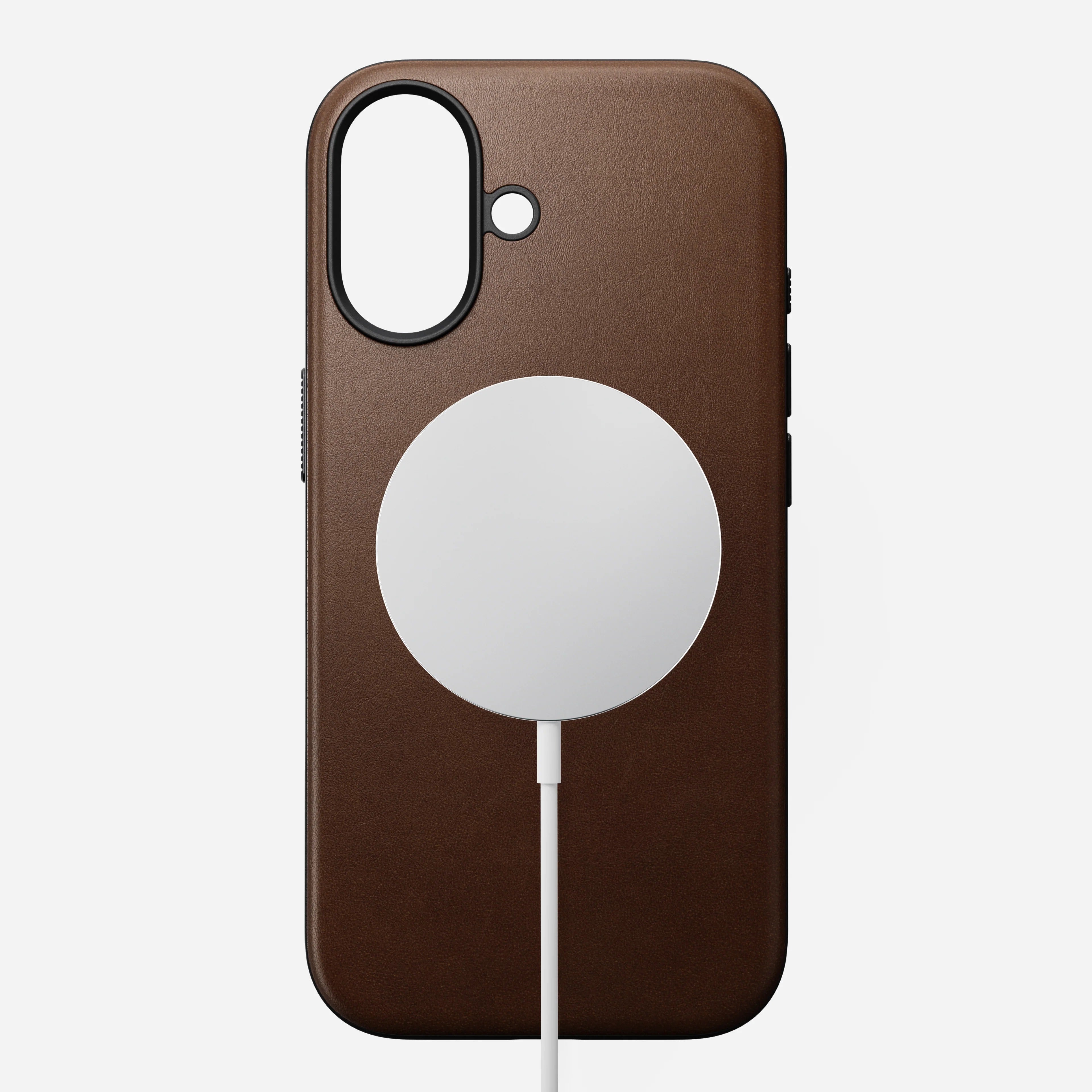 nomad modern leather case for iphone 17 brown grippy sides