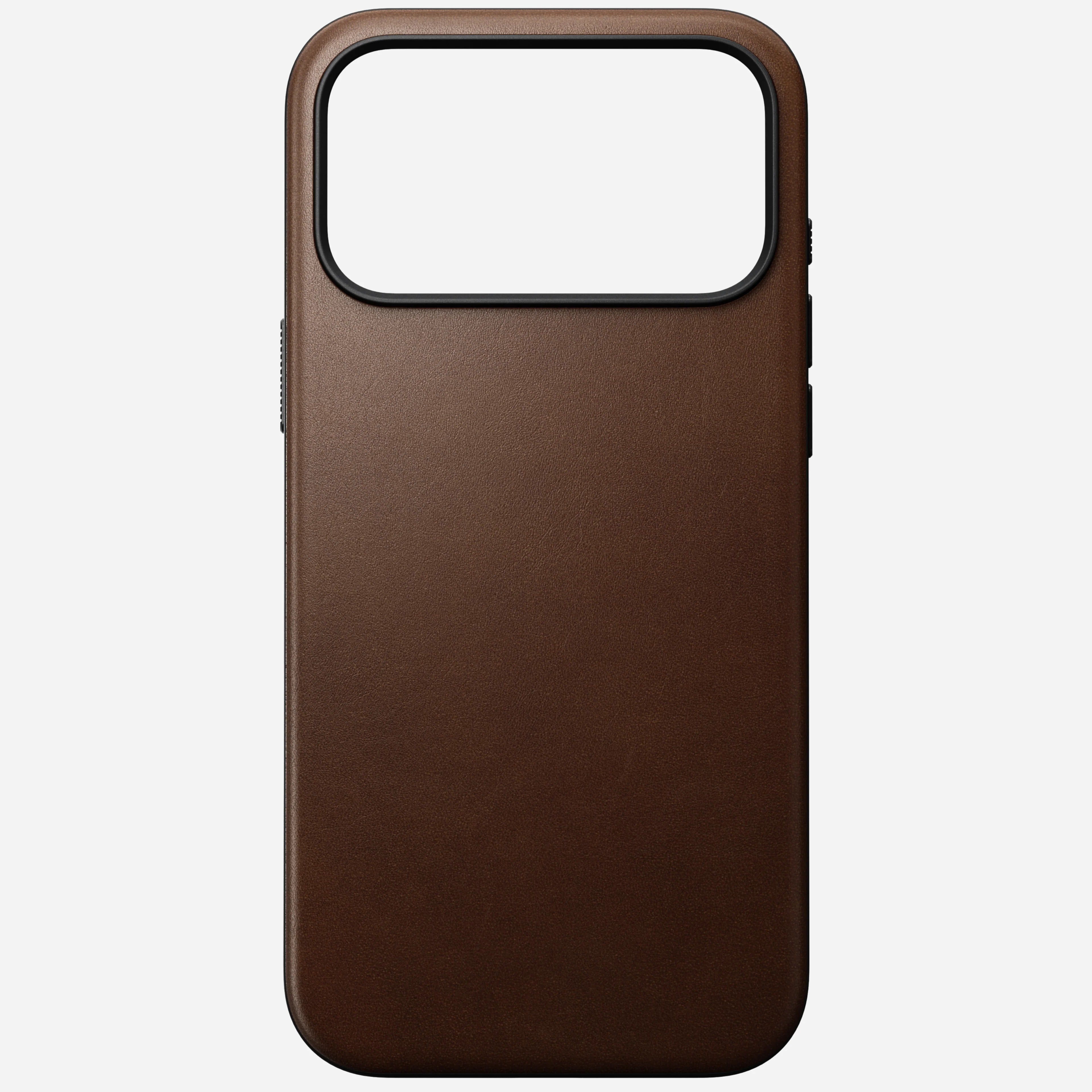 nomad modern leather case for iphone 17 pro brown front view