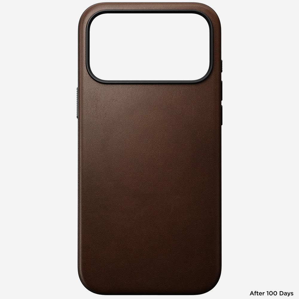 nomad modern leather case for iphone 17 pro max brown magnetic charging