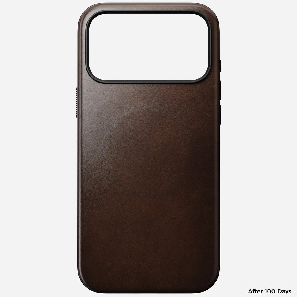 nomad modern case for iphone 17 pro max rustic brown magnetic charging