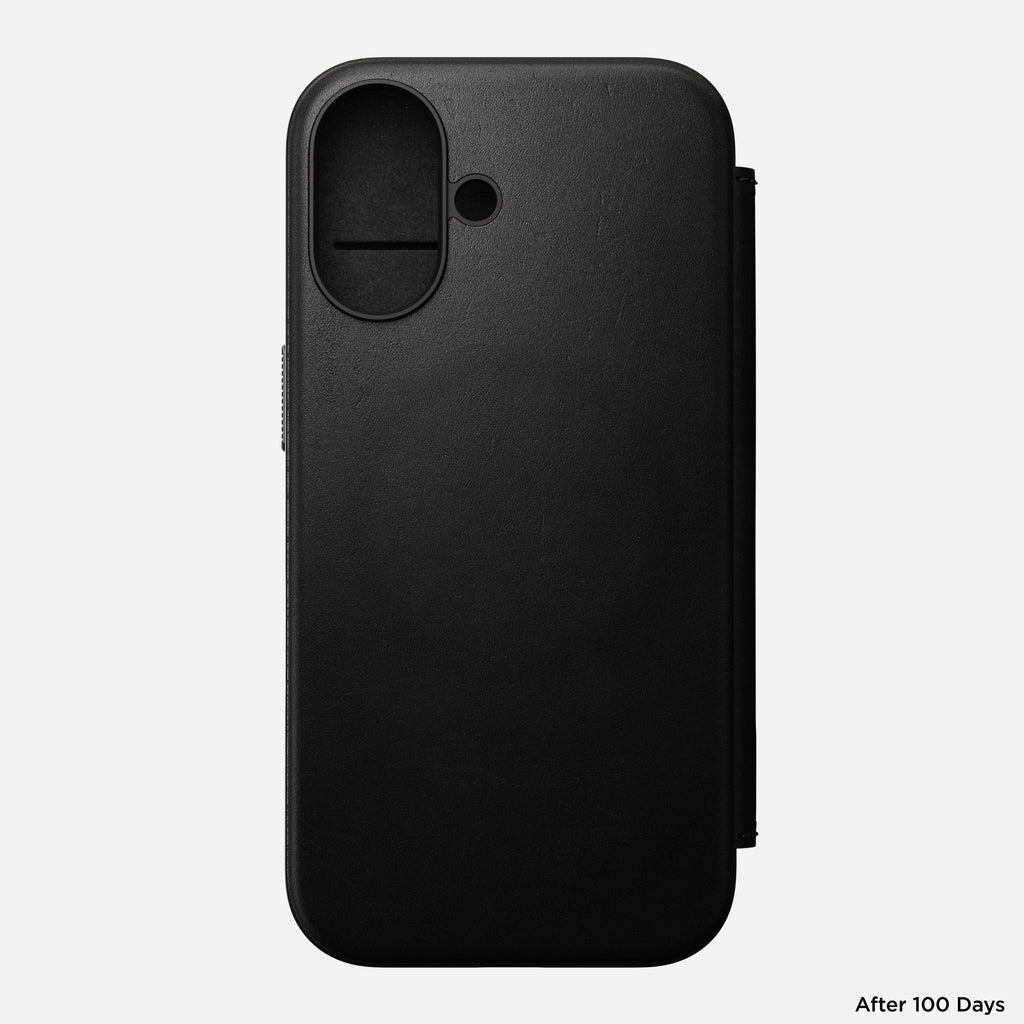 Nomad Modern Premium Leather Folio Case iPhone 16 Standard 6.1 - Black