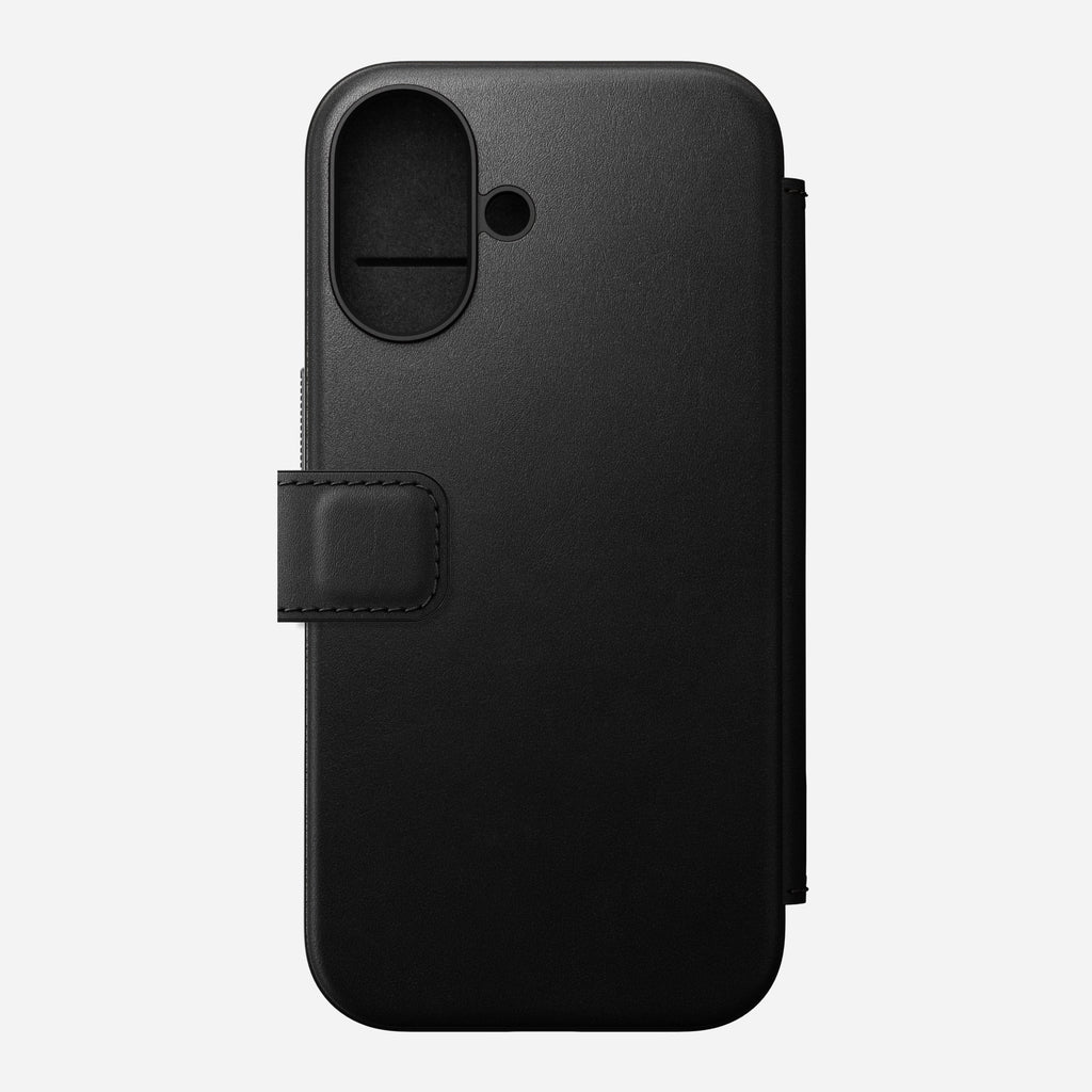 Nomad Modern Premium Leather Folio Case iPhone 16 Standard 6.1 - Black