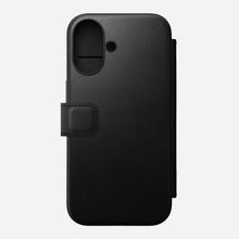 Load image into Gallery viewer, Nomad Modern Premium Leather Folio Case iPhone 16 Standard 6.1 - Black