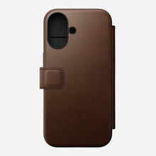 Load image into Gallery viewer, Nomad Modern Premium Leather Folio Case iPhone 16 Standard 6.1 - Brown